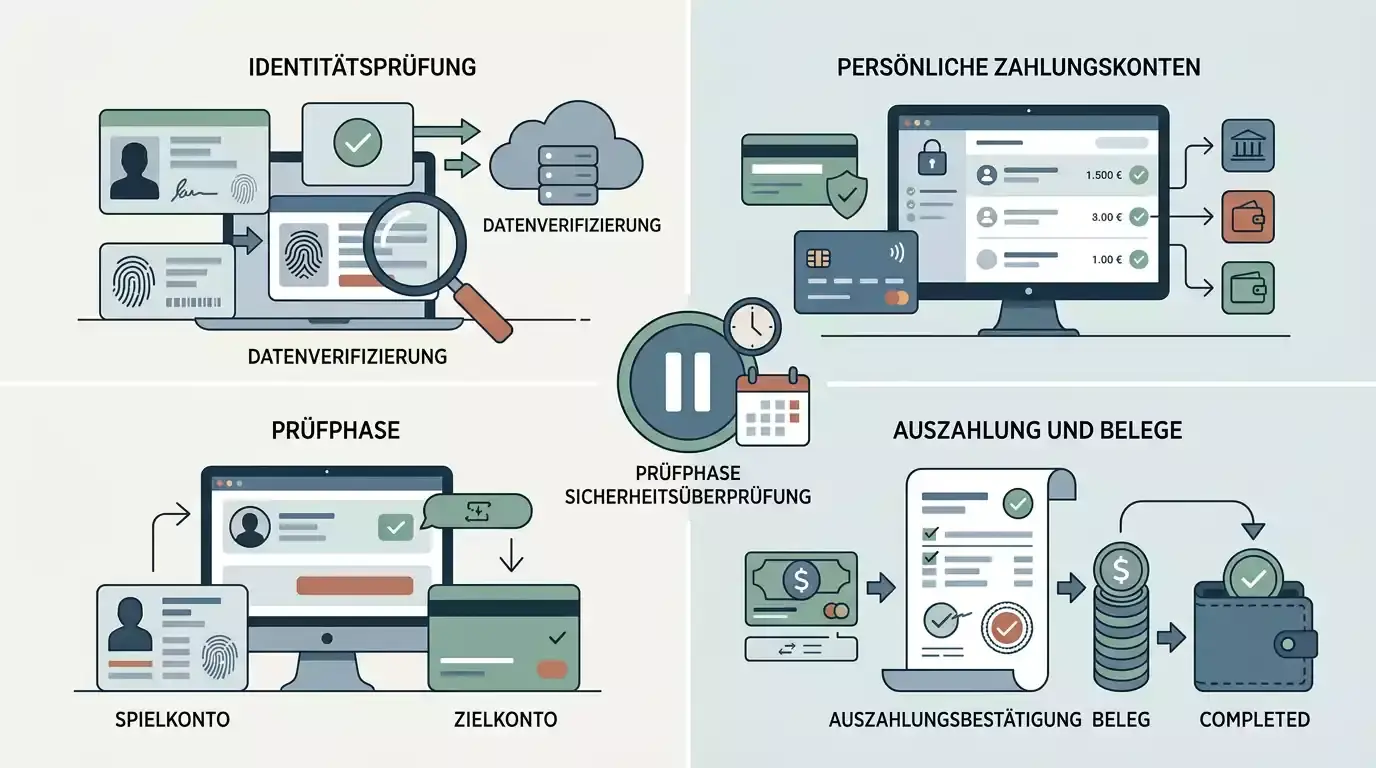 Ruhige Übersicht zu Spielkonto, Identitätsprüfung und Auszahlung bei Online-Glücksspiel
